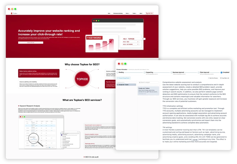 target page content creation